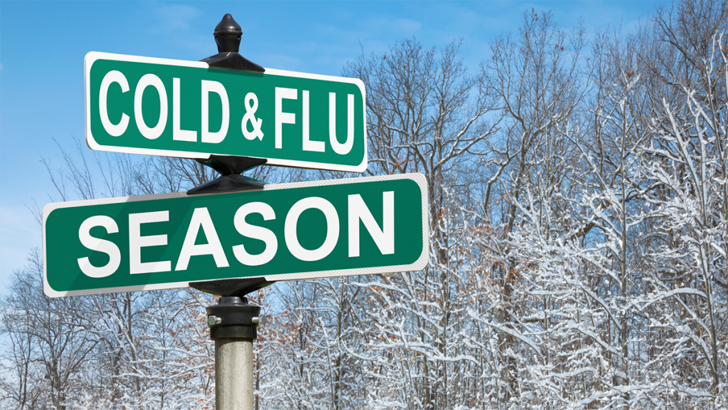 Street sign in winter